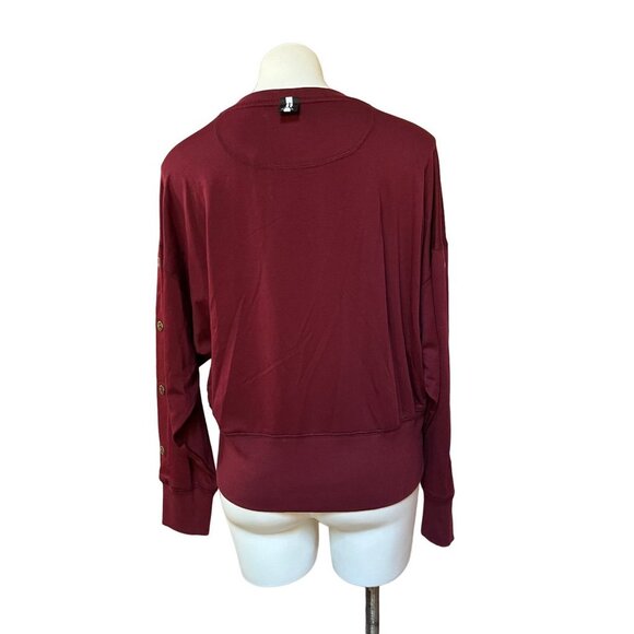 Karl Lagerfeld NWOT Studded Sweatshirt Crimson Red Medium - Picture 6 of 10